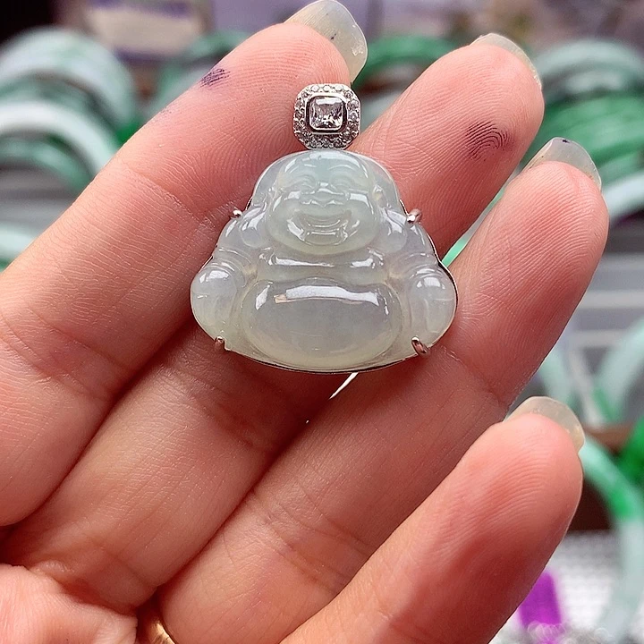 翡翠银S925镶嵌颈饰翡翠