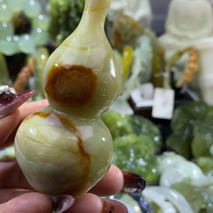 岫玉未镶嵌岫玉手把