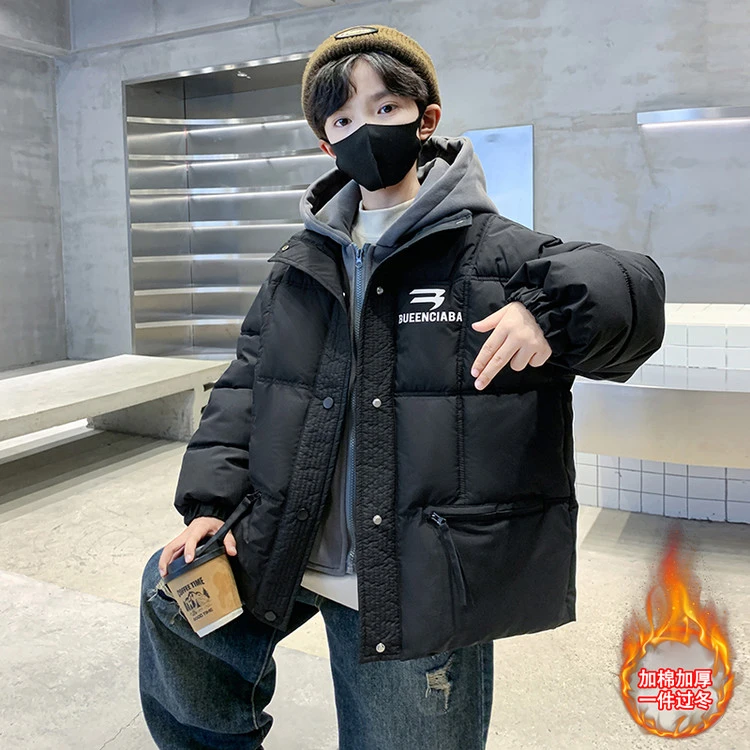 男童冬季棉服2025新款冬款外套潮洋气中大童冬装加绒加厚棉衣保暖