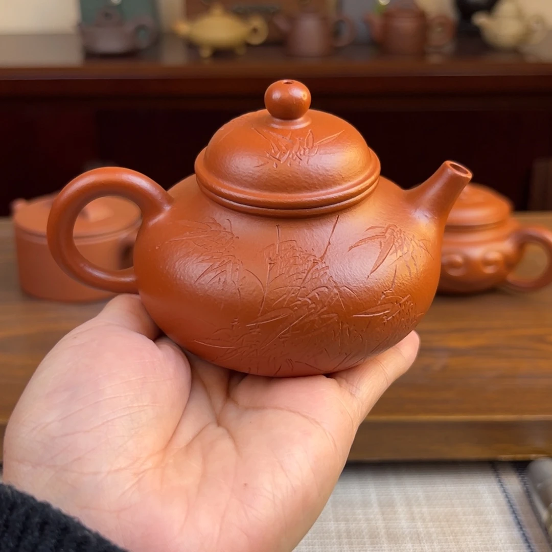 茶壶紫砂朱泥容天全手200cc