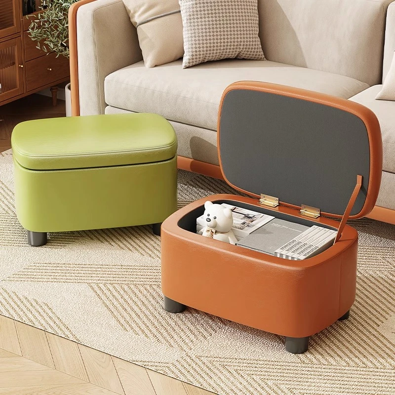 凳子家用门口换鞋凳简约现代收纳储物凳客厅茶几凳沙发脚踏凳矮凳