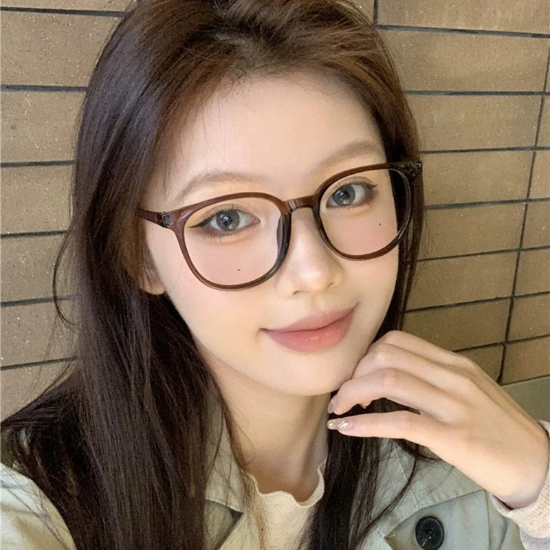 【28号】超轻茶色近视眼镜女专业可配度数散光方圆脸显瘦素颜镜架框