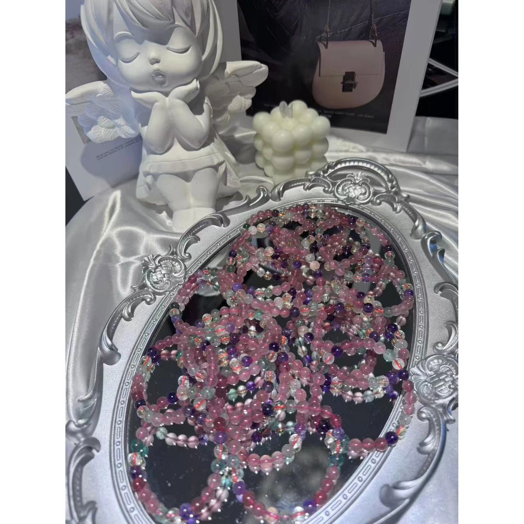 K5005天然草莓晶多宝单圈手串-多样性发其一