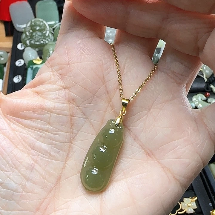 颈饰银S925镶嵌和田玉