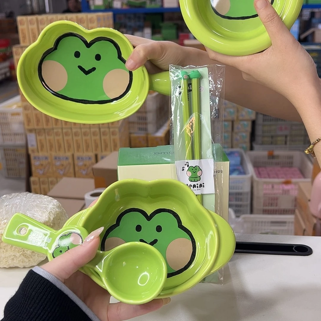 瓷青蛙五件套套装陶瓷陶瓷陶瓷套装