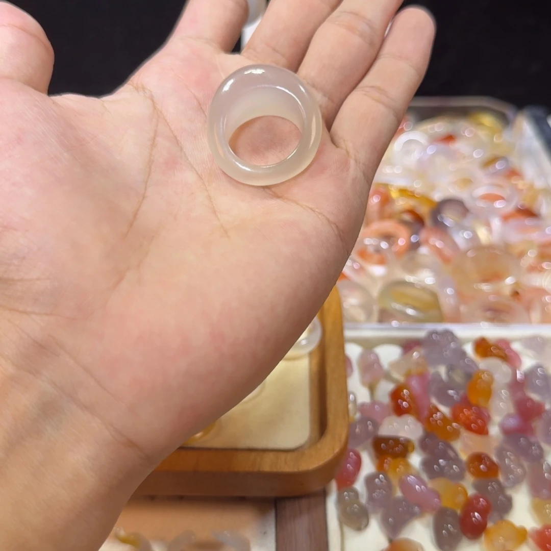 玛瑙/玉髓戒指未镶嵌30号港20