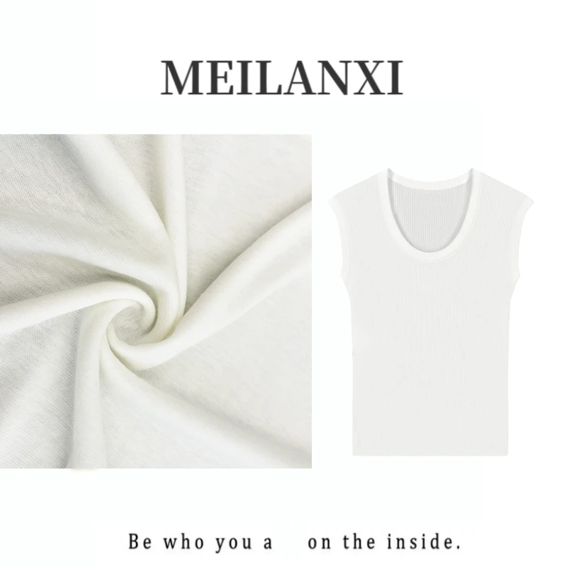【MEILANXI】【小飞袖】2025春夏天.丝.新简约休闲高级女上衣T恤2592