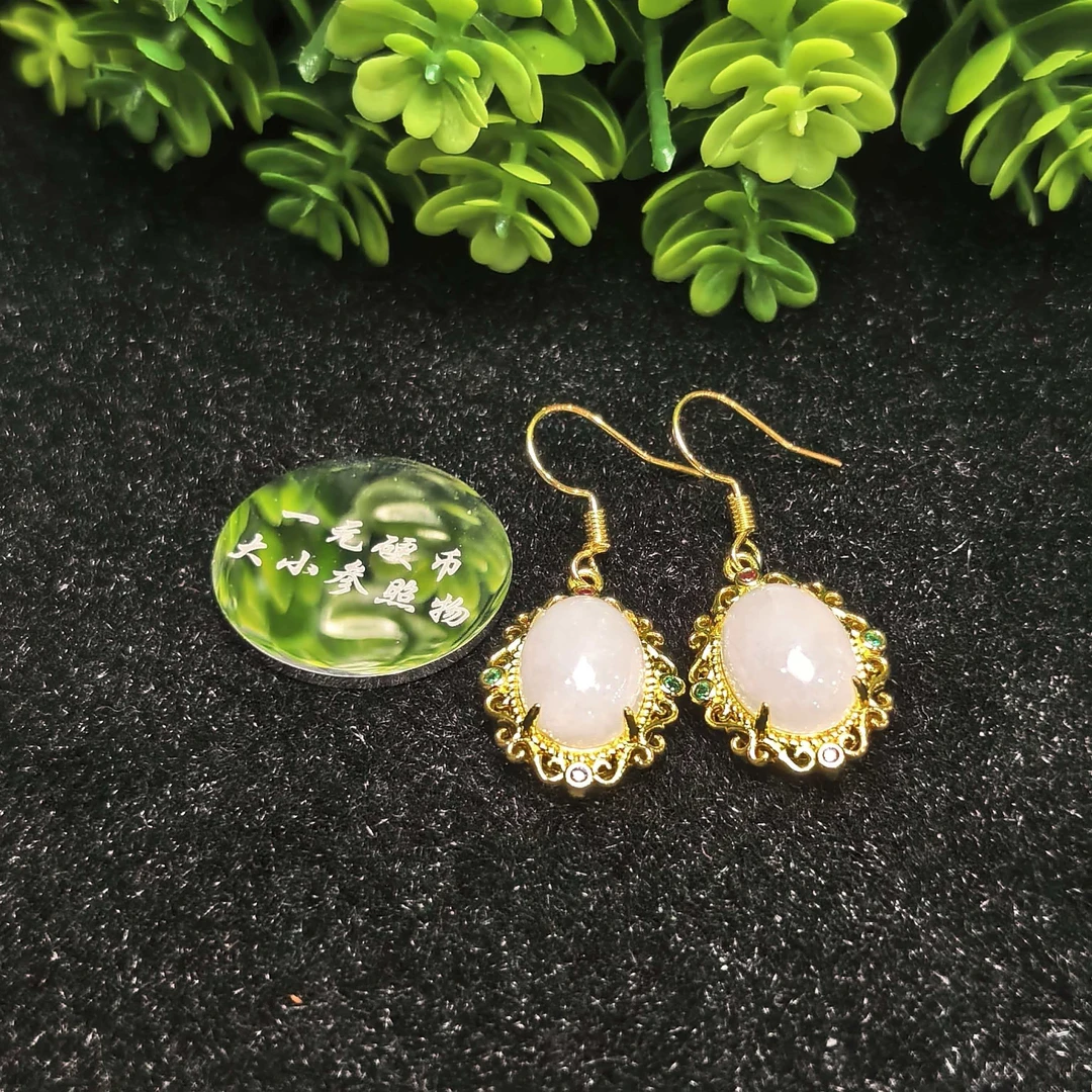 HT11【东齐珠宝】和田玉耳钩（一对发）-送礼佳品