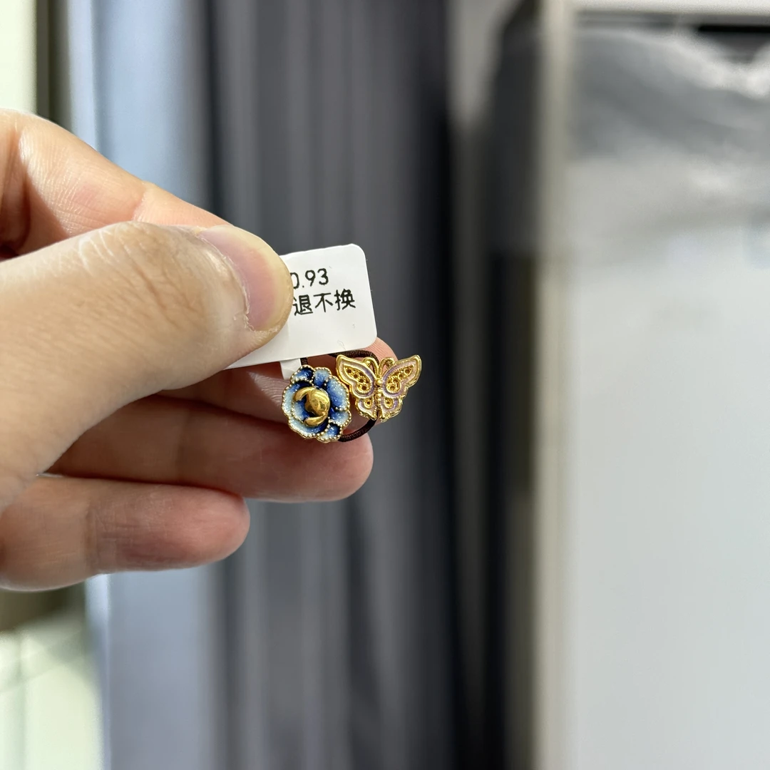 足金999中穿蝴蝶莲花配件