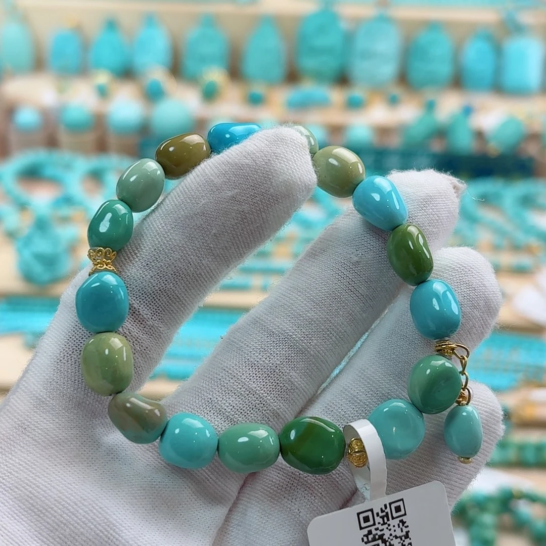 绿松石18K金镶嵌珠宝奇石