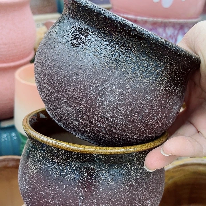 多肉绿植陶瓷花盆9.9包邮，有孔