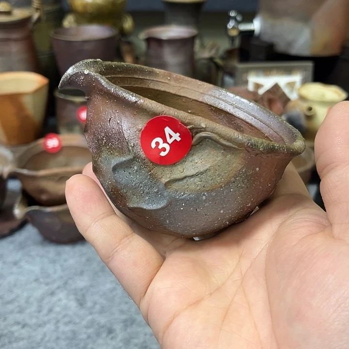 瓷片原田陶月备前陶瓷茶杯茶宠