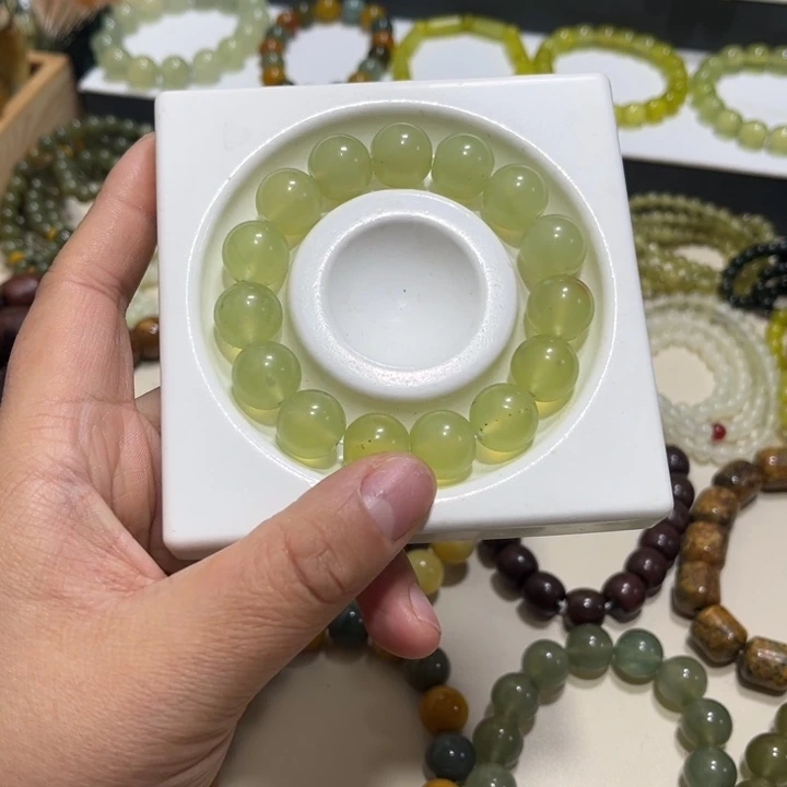 蛇纹石玉未镶嵌手链卡14