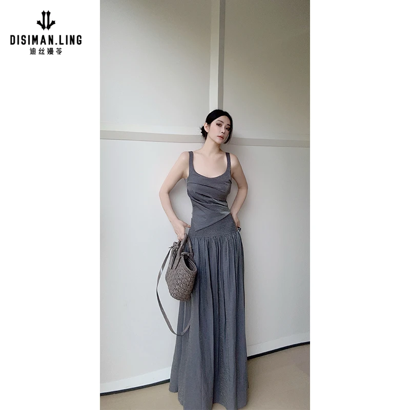 迪丝嫚苓银灰色套装显瘦气质时尚休闲百搭夏季原创设计小众优雅感