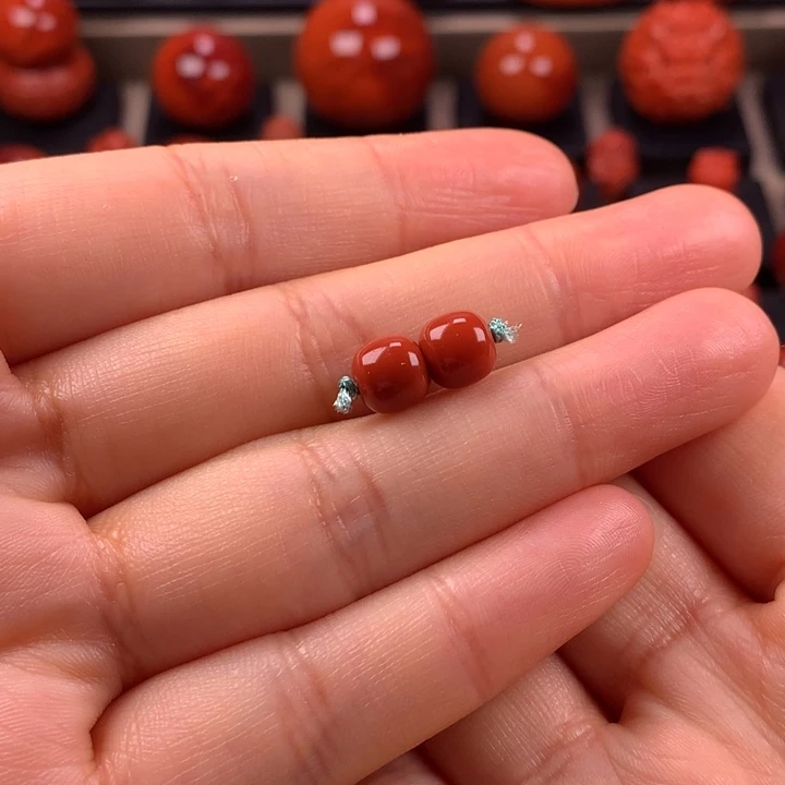 南红玛瑙老型对珠7MM未镶嵌