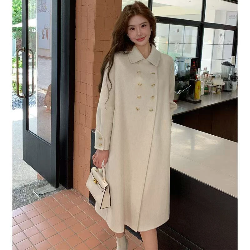 293号白色长款大衣限量款高级质感