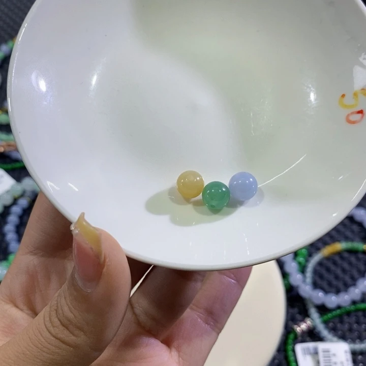 翡翠散珠@**果天然缅甸翡翠珠子