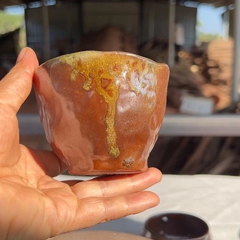 戬谷龙窑柴烧茶杯8