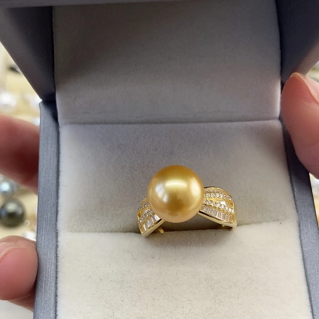 海水珍珠戒指银S925镶嵌