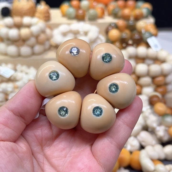 菩提根/象牙果手串微瑕大山竹1-17-31