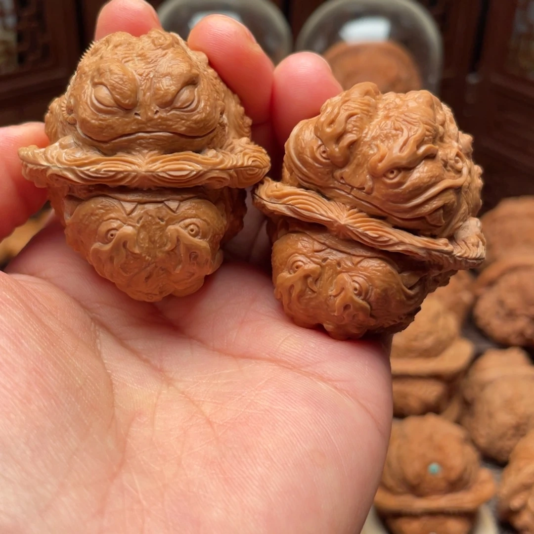 核桃手串/手链城***者五毒龙蝉蛤蟆头核桃雕刻