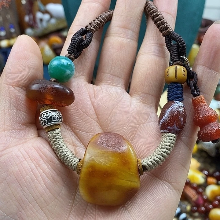 未镶嵌项链蜜蜡项链