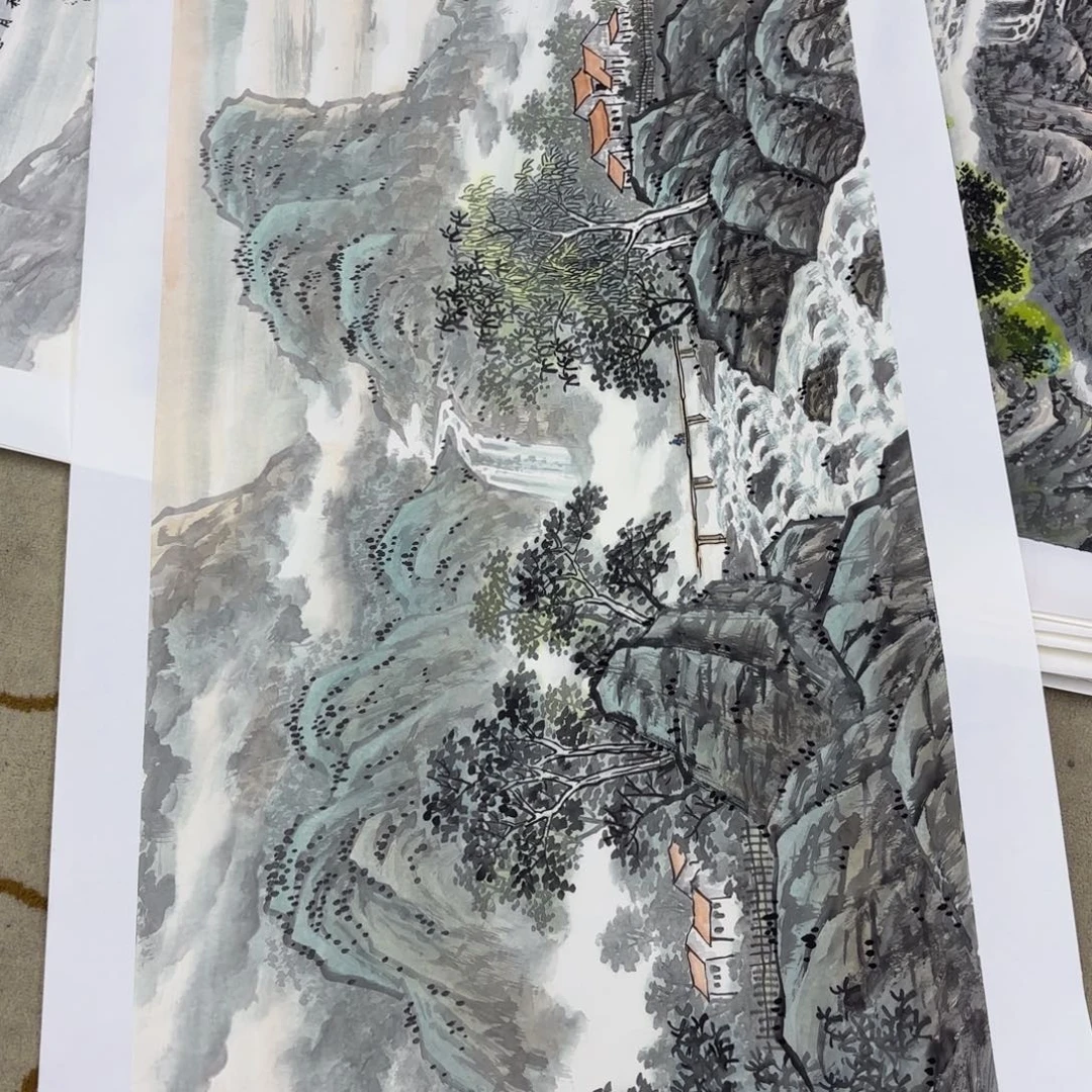 国画高**氧小六山水蒋志莲