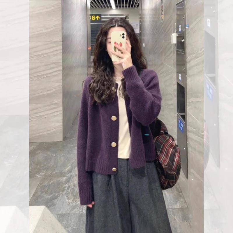 女秋冬单穿毛衣开衫外套宽松慵懒风外穿软糯上衣显瘦时尚百搭女装