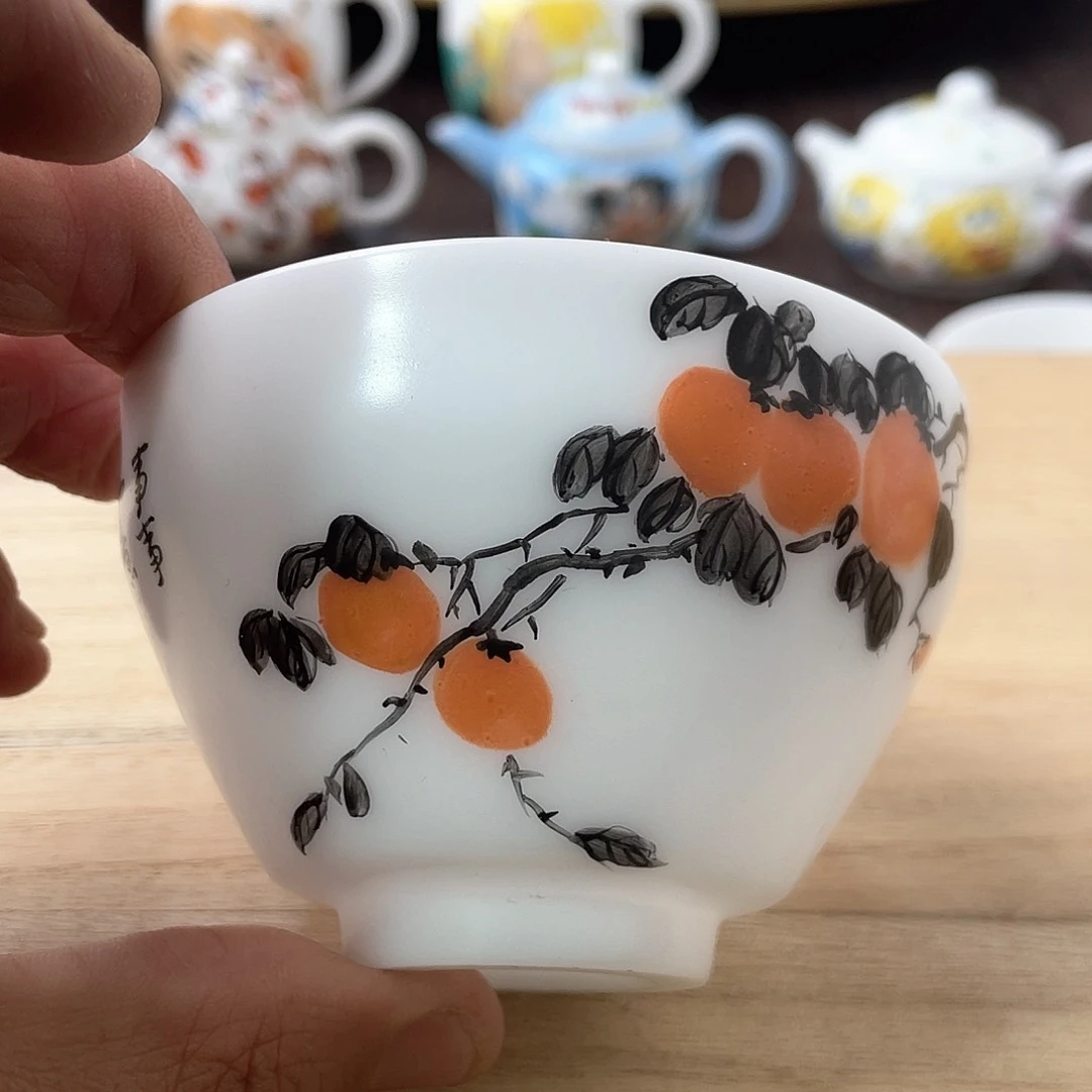 冰种素烧手绘主人杯