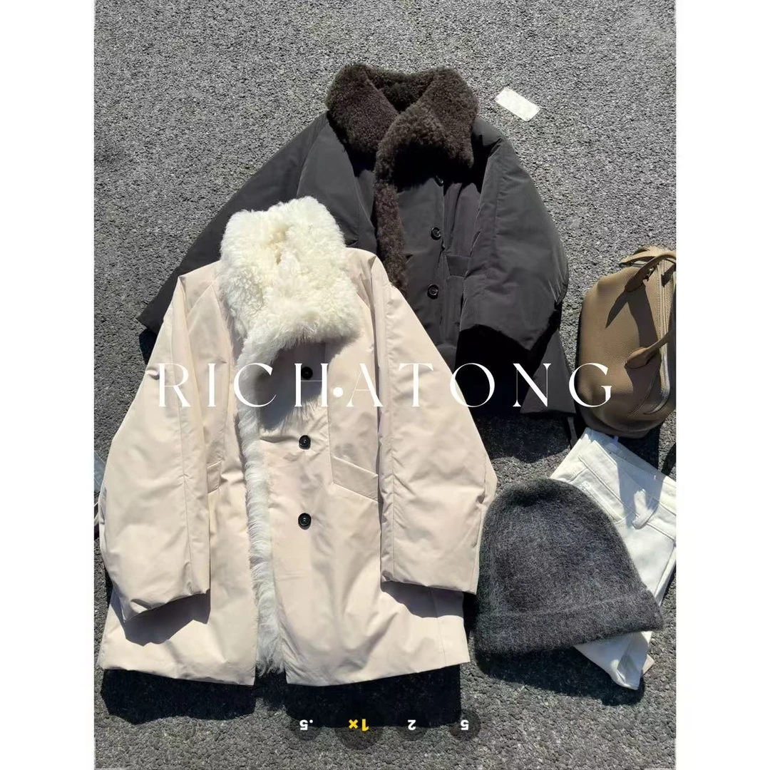 RICH ATONG.【记忆荒岛】2025 高货减龄款羊毛领90白鹅绒服1119-18