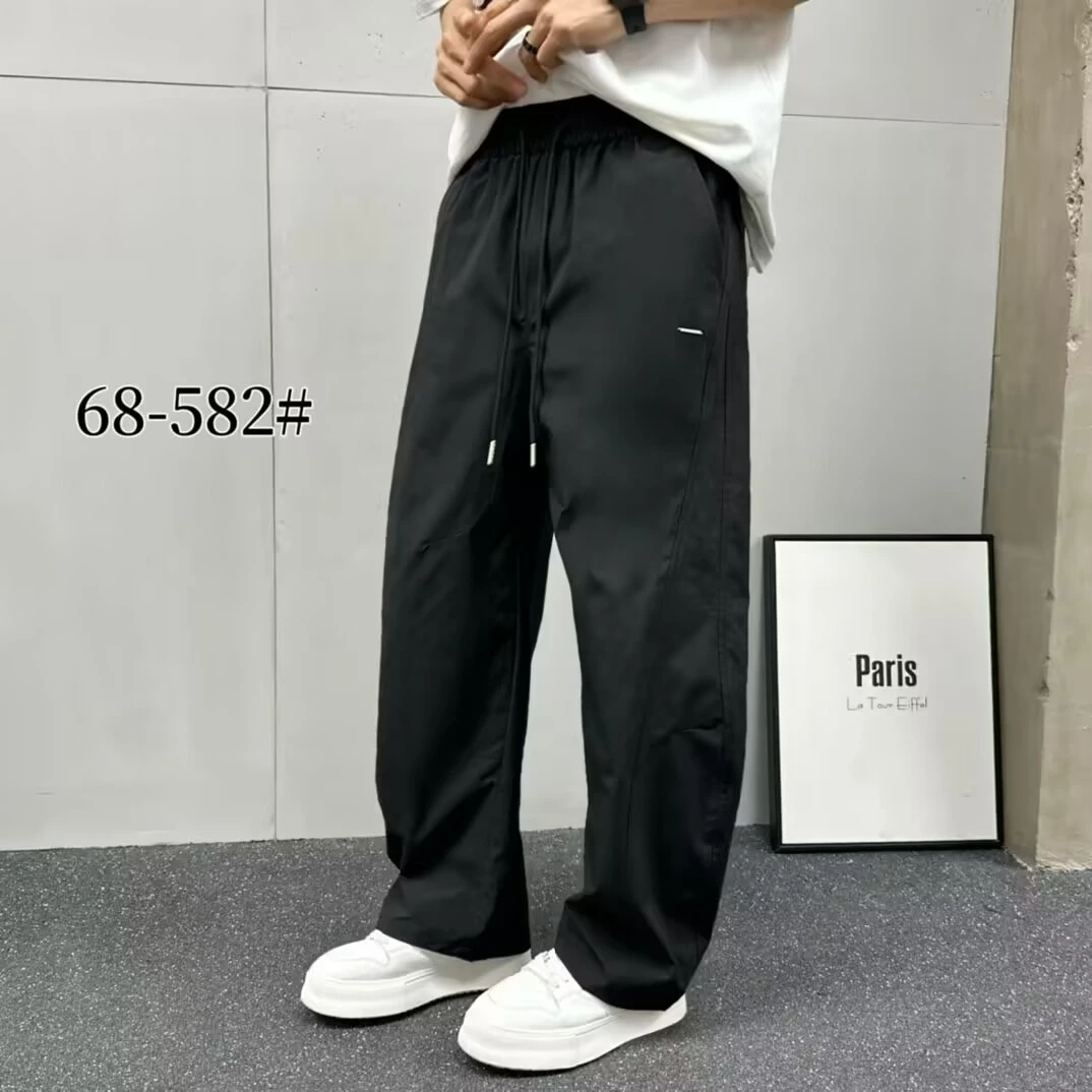 2025速干春夏阔腿裤潮夏季休闲裤时尚直筒裤子宽松男士长裤休闲裤