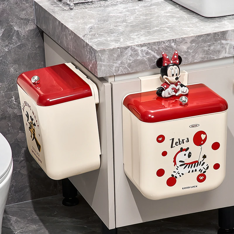 吸盘垃圾桶家用免打孔壁挂式卫生间厕所带盖大容量夹缝式卫生桶