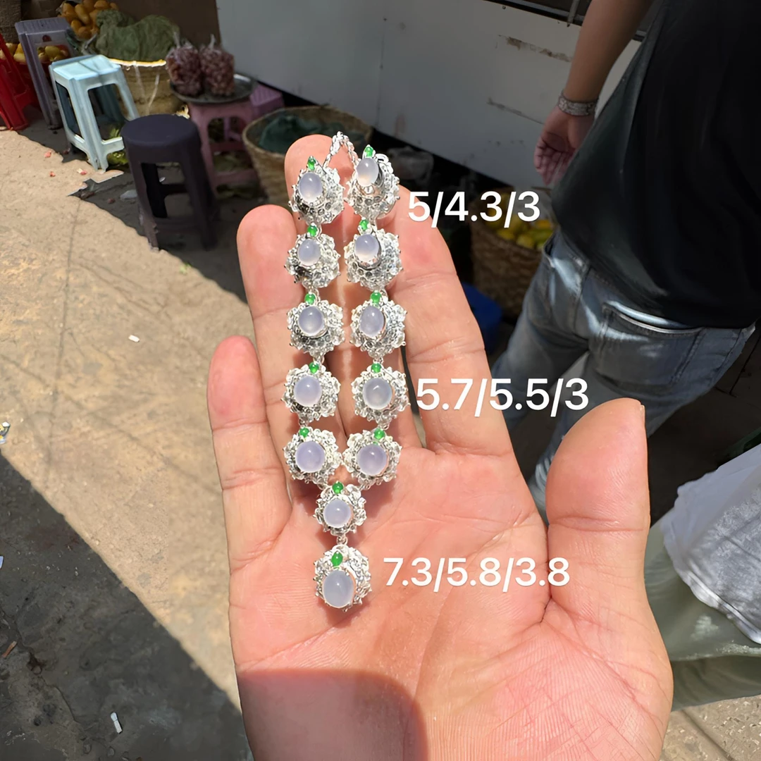 0620(小哪吒在源头)冰种翡翠冰紫套链共12颗干净肉细荧光足M130