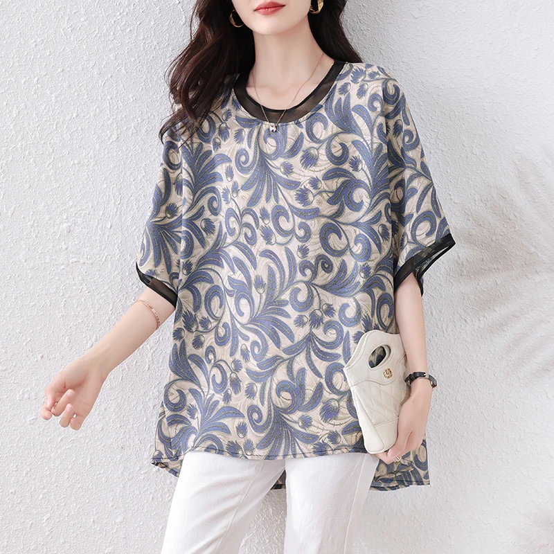 【女神新衣】2025夏装新款时尚简约宽松型洋气T恤气质显瘦大码上衣