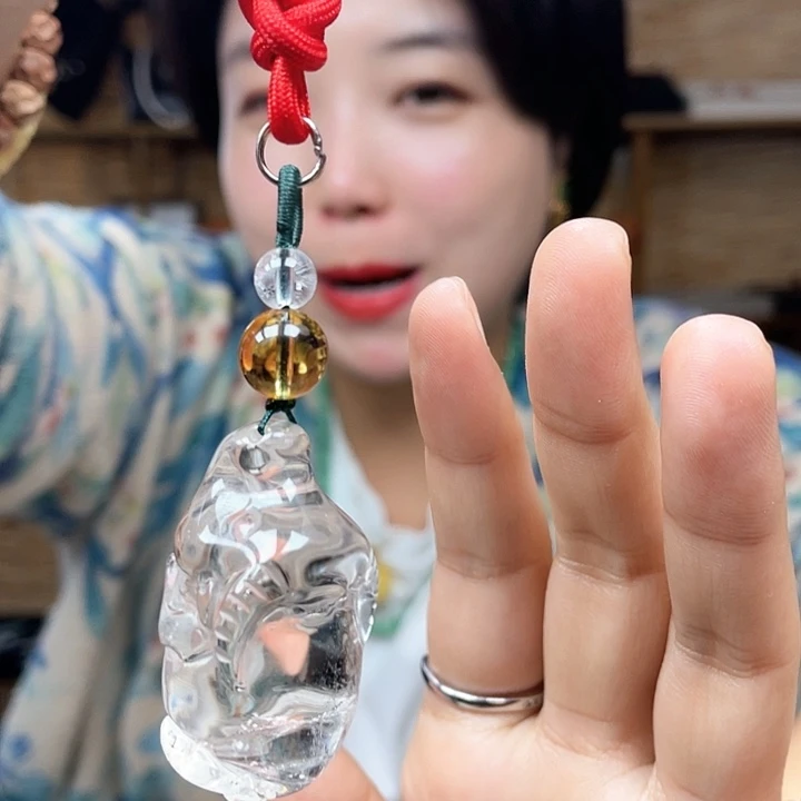 水晶颈饰未镶嵌白水晶挂件