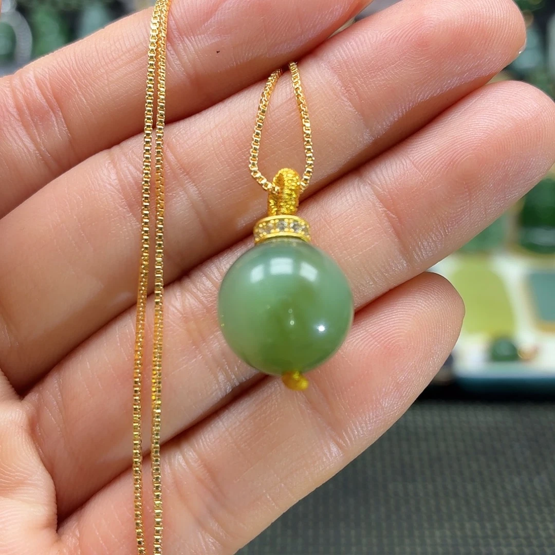 和田玉银S925镶嵌颈饰