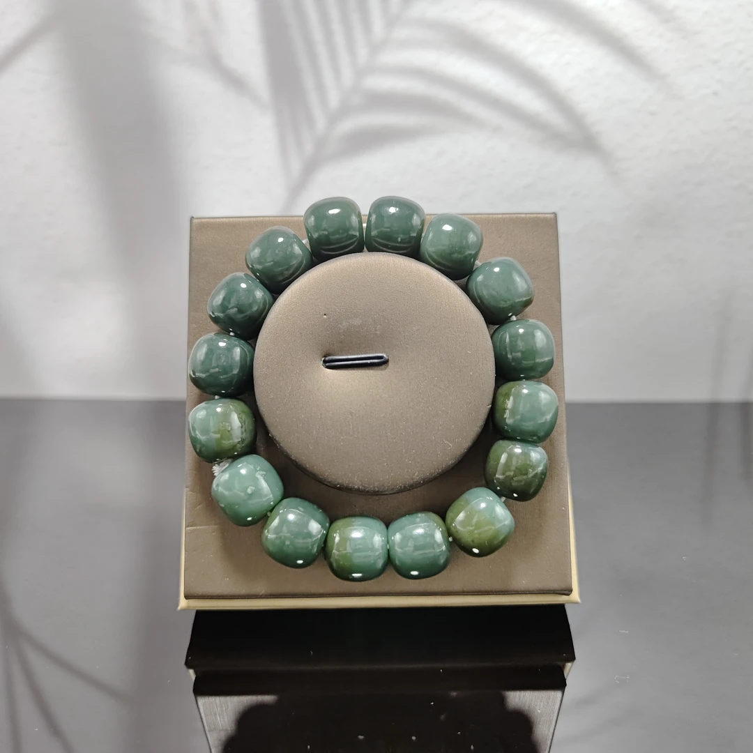 E和田玉桶珠手串（卡14）0273