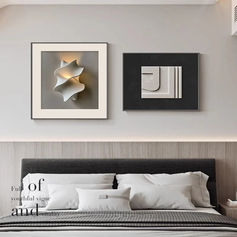 现代简约卧室装饰画高级感主卧床头挂画抽象艺术客厅餐厅房间壁画
