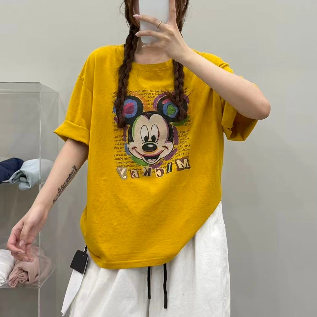 66168夏季新款宽松休闲百搭米奇上衣T恤