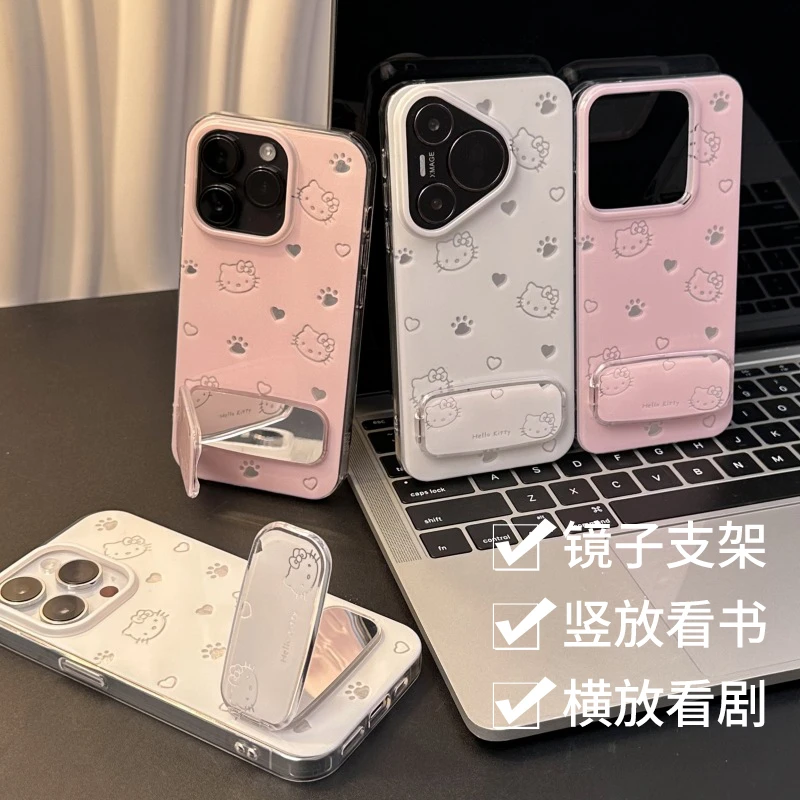 GGBond猫爪爱心kt支架适用苹果16羽纱15手机壳华为vivo小米14oppo