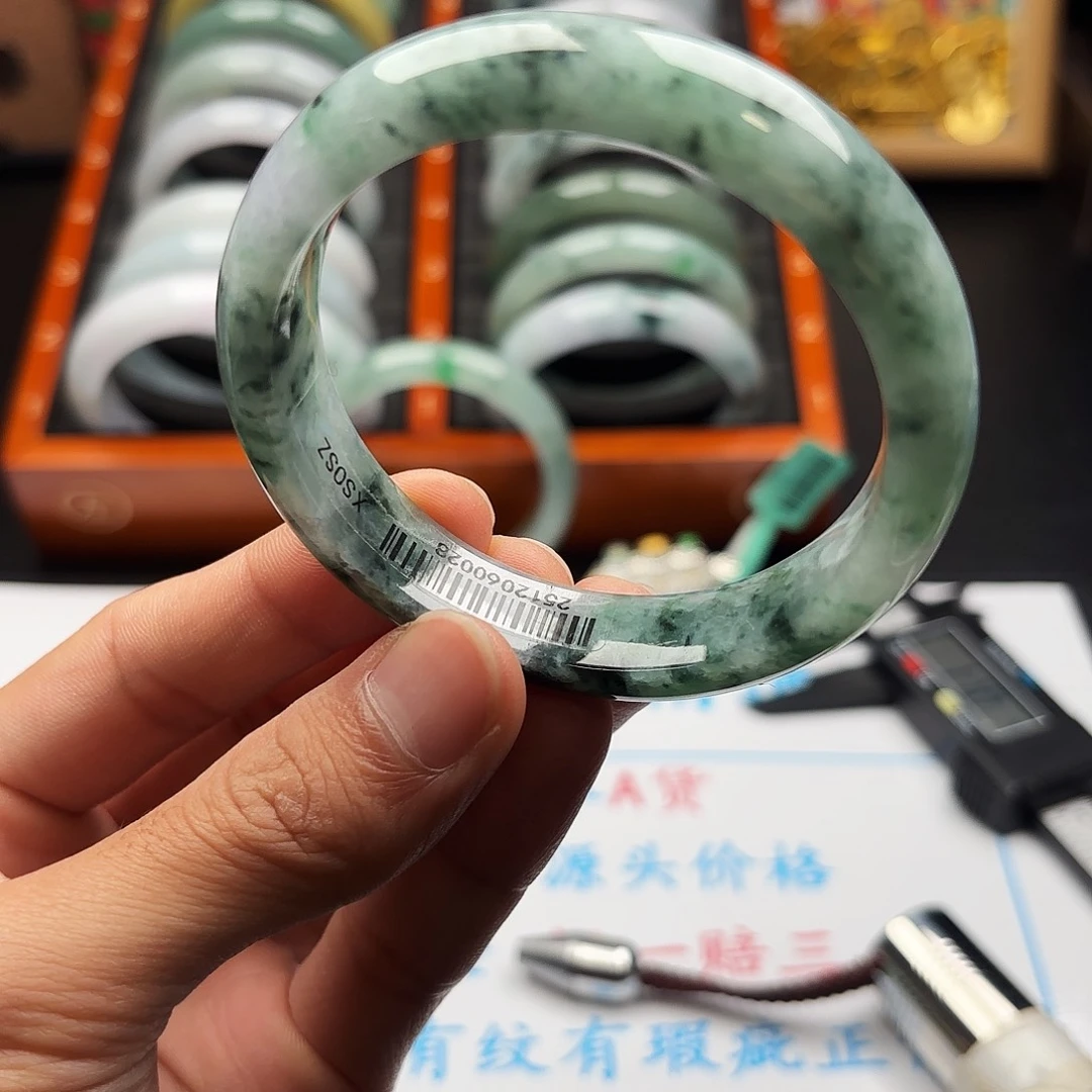 翡翠未镶嵌手镯5758 54