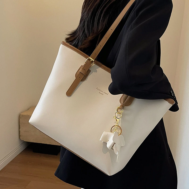 大容量包包女2025新款高级感大学生上课单肩包女士手提通勤托特包