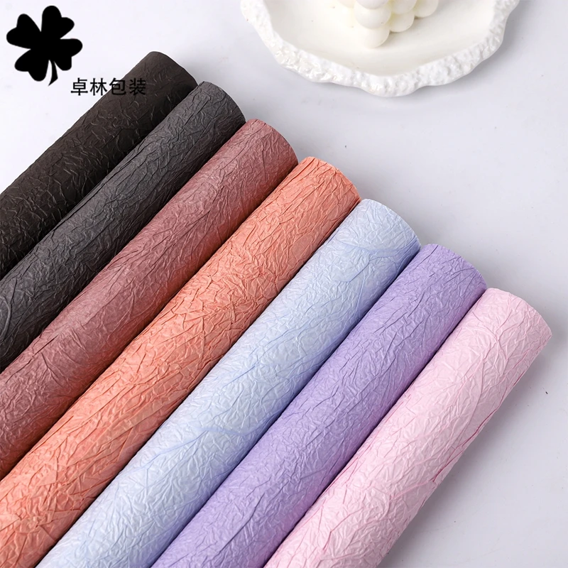 【卓林1】石纹纸高级感肌理包装纸手工皱纹纸花艺包花艺包花纸花店