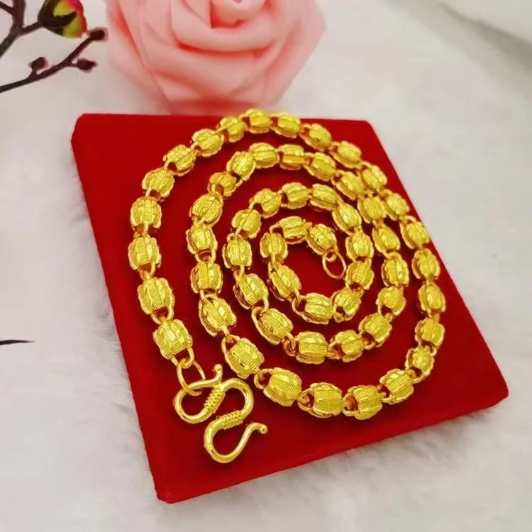 合金项链 时尚核桃项链饰品男士女士潮流霸气磨砂百搭经典不掉色