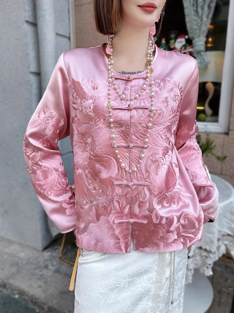 【国泰民安】醋酸满绣外套 辰月欧货南油女装刺绣薄款外套春秋两用