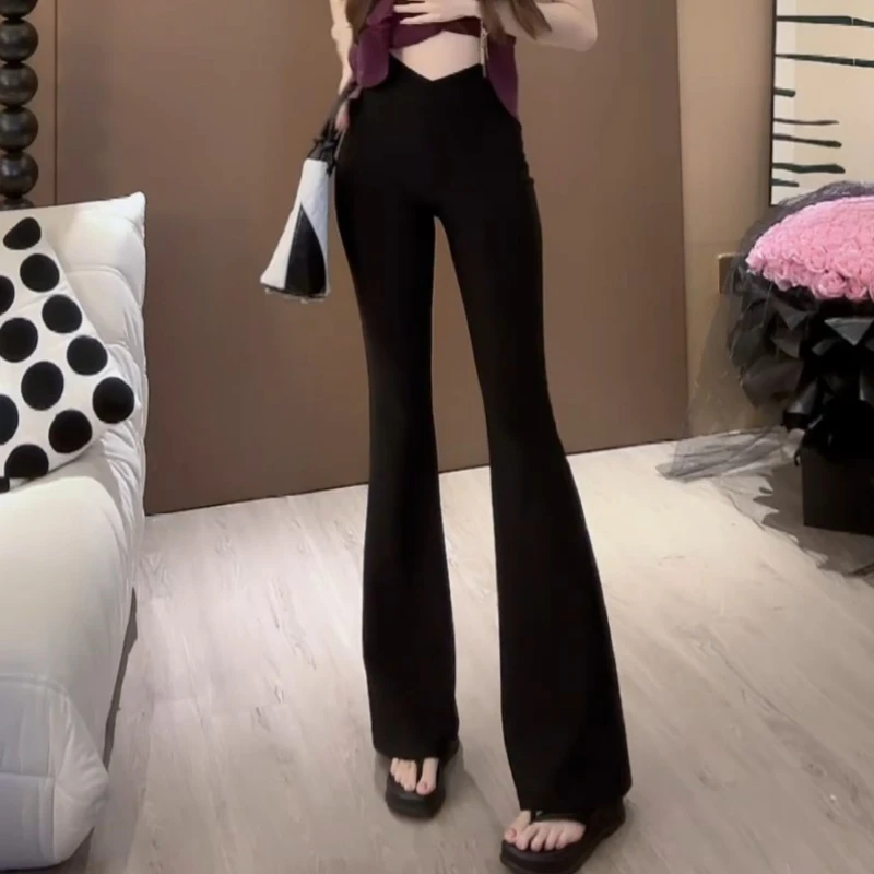 【夏凉小黑裤】小众修身高腰显瘦高级感微喇长裤女装LK2503143