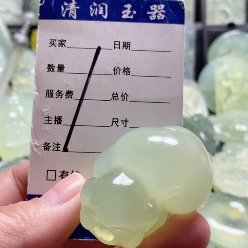 【闪购商品】合金蛇纹石玉手把件