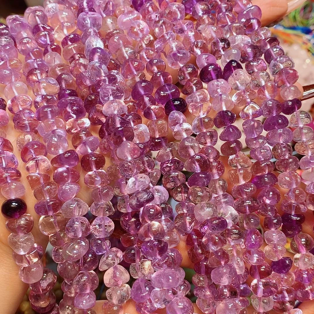 玛瑙/玉髓未镶嵌珠宝半成品玻利维亚紫水晶中孔一条