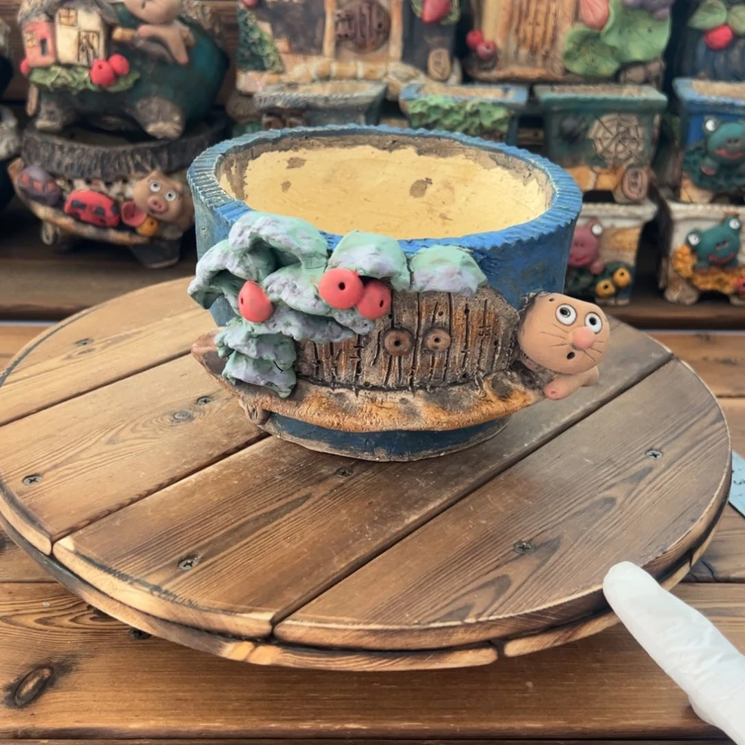 红陶嘻哈多肉花盆