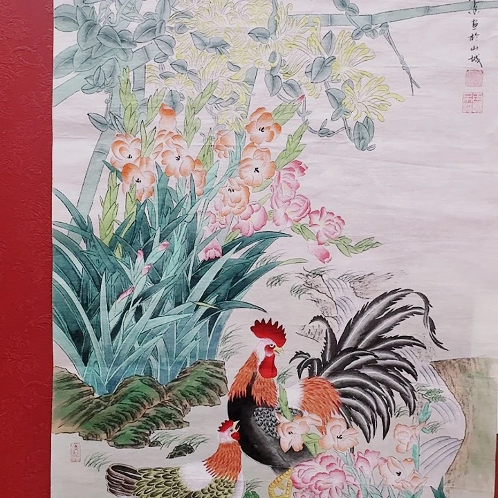 国画黄春香国画花开富贵尺寸138*68